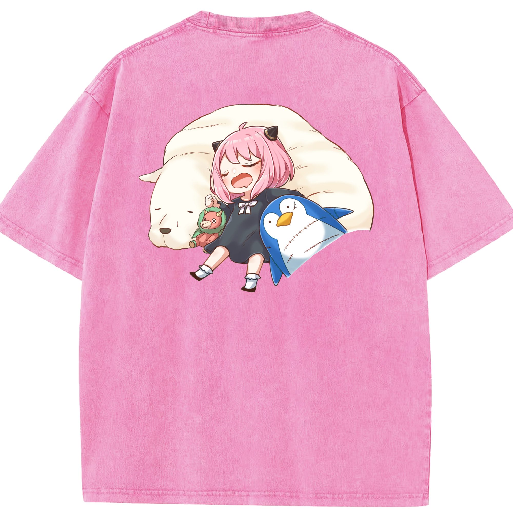 （画像用） SPY×FAMILY间谍家家酒 綿100% ヴィンテージ風 半袖Tシャツ（背面プリント）